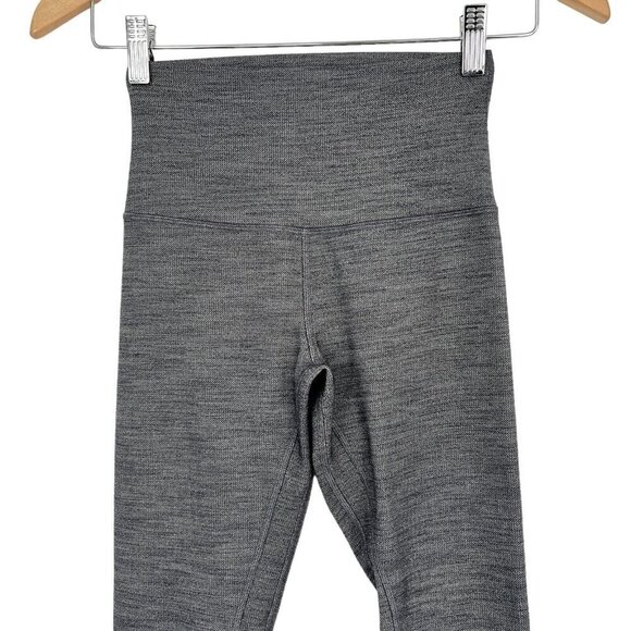 Lululemon Align Pant II 25" Mini Heathered Herringbone Black White Size 4 - Picture 2 of 9